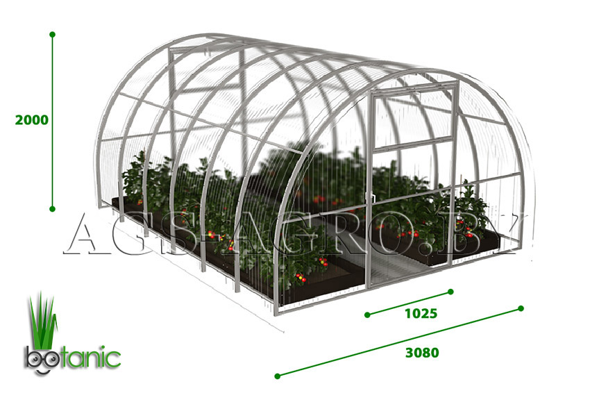 Теплица ЛЮКС 40x20 (металл в дугах 1мм) - фото